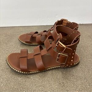 BAMBOO Brown Gladiator Sandals